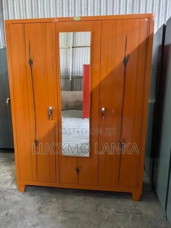 New 3 Door Steel Cupboard With Mirror (Mm3)