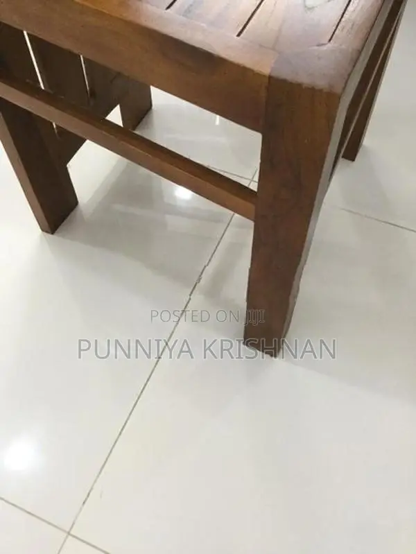 Solid Teak Wood Dining Table Set – 6 Chairs
