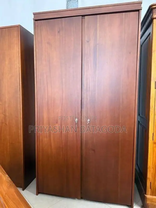 Brand-New 2-Door Mahogany Wardrobe With Drawer Shelves