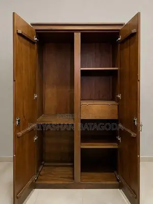Brand-New 2-Door Mahogany Wardrobe With Drawer Shelves