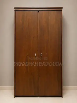 Brand-New 2-Door Mahogany Wardrobe With Drawer Shelves