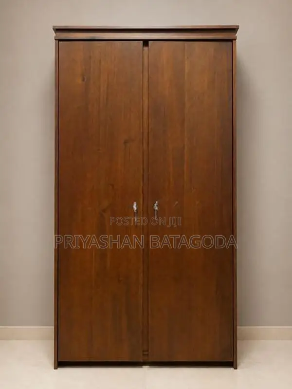 Brand-New 2-Door Mahogany Wardrobe With Drawer Shelves