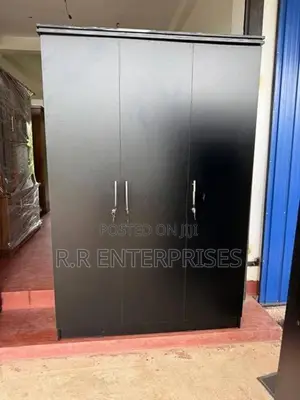 New 3 Door Black Melamine Wardrobes