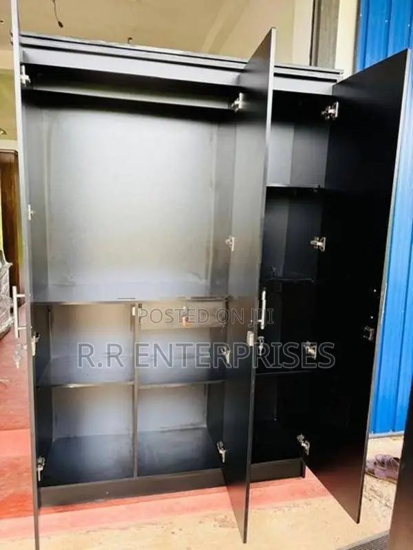 New 3 Door Black Melamine Wardrobes