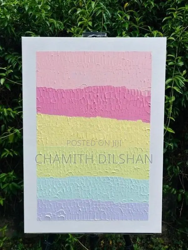 Hand-Textured Pastel Abstract Canvas Wall Art (50cm x 70cm)
