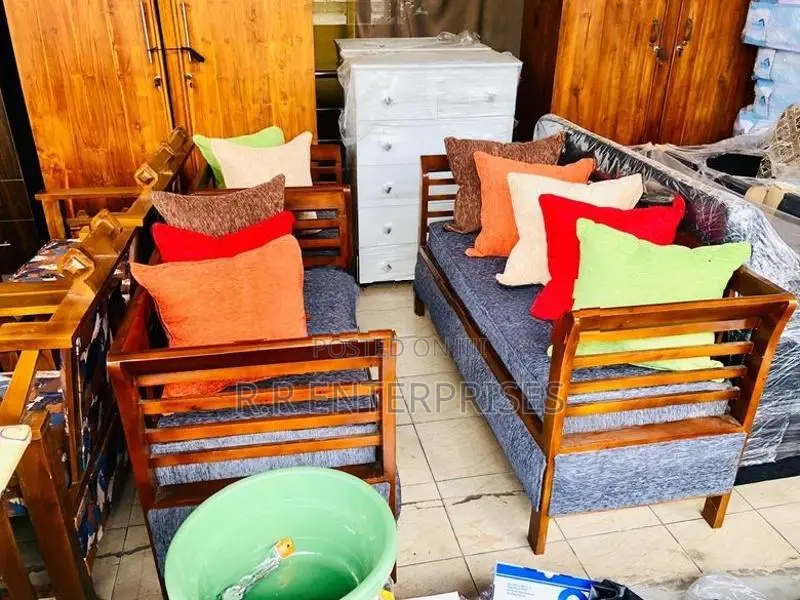 Teak Sofa Set with Stool