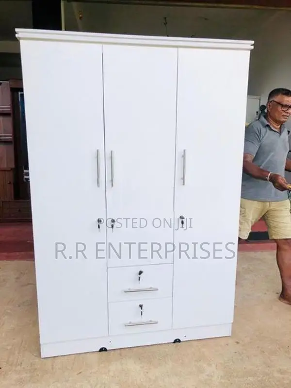 New 3 Door White Melamine Wardrobes
