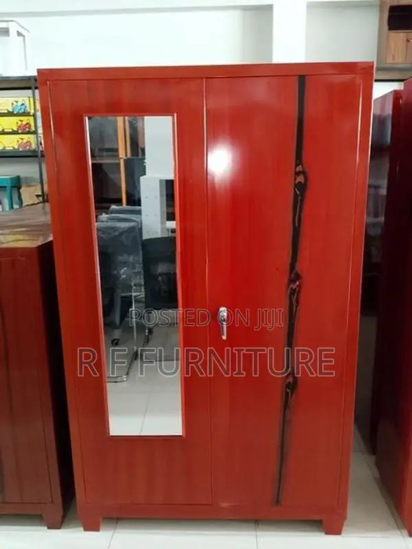 Steel 2 Door Cupboard with Mirror 6by 4