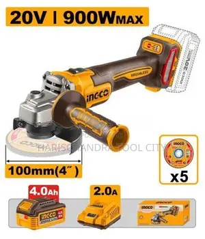 Ingco Cordless Angle Grinder 100mm 20V