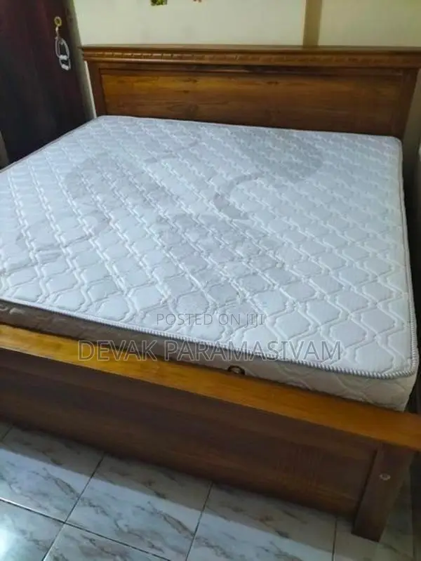 Wooden Bed with Mattress
