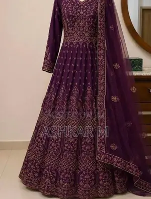 Indian Royal Plum/ Wine Shade Bridal Gown