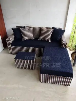 Modern Colour Fabric Sofa Set with Stool Pillow