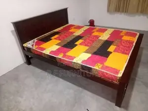 Teak Box Bed with Arpico 5 Layer Hybrid Mattress 6 by 4