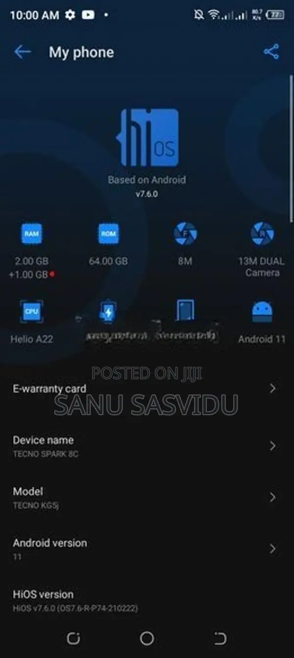 Tecno Spark 8c (Used)