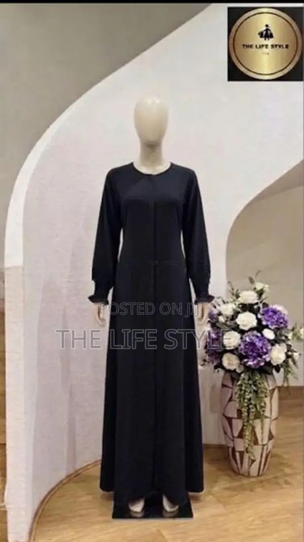 Stylish CEY Material Puff Sleeve Long Abaya