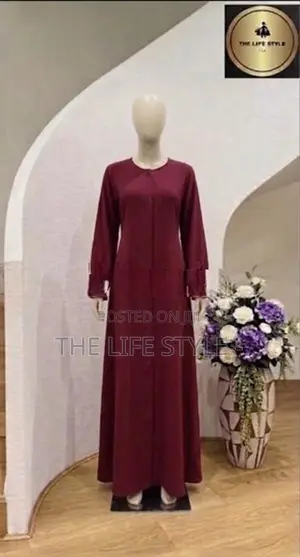 Stylish CEY Material Puff Sleeve Long Abaya