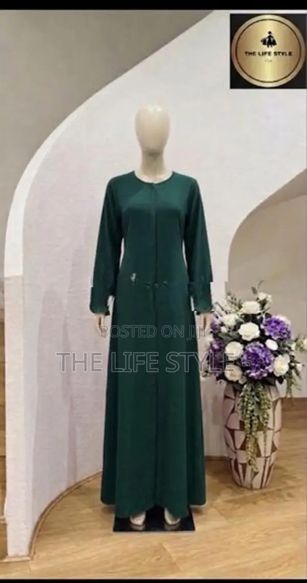 Stylish CEY Material Puff Sleeve Long Abaya