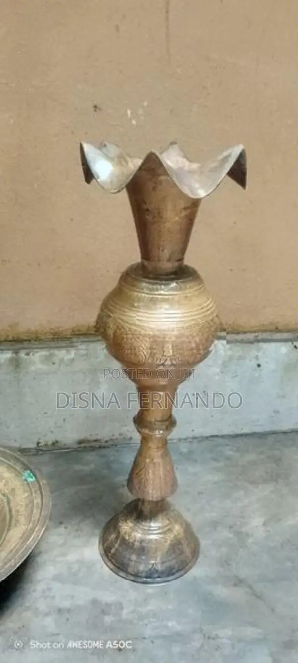 Antique Brass Oil Lamp Set