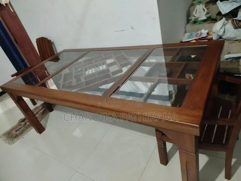තේක්ක කෑම මේසය (7-3.5')