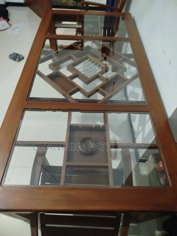 තේක්ක කෑම මේසය (7-3.5')