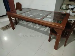 තේක්ක කෑම මේසය (7-3.5')
