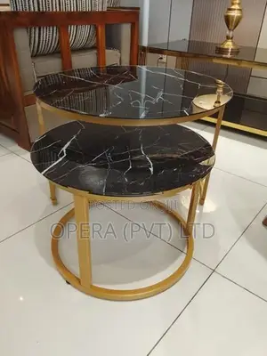 Round Glass Coffee Table Set