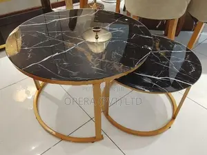 Round Glass Coffee Table Set