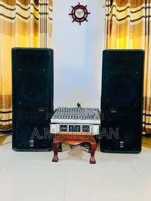 Double Top Speakers with Amplifier and Sound Mixer