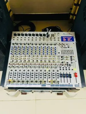 Double Top Speakers with Amplifier and Sound Mixer
