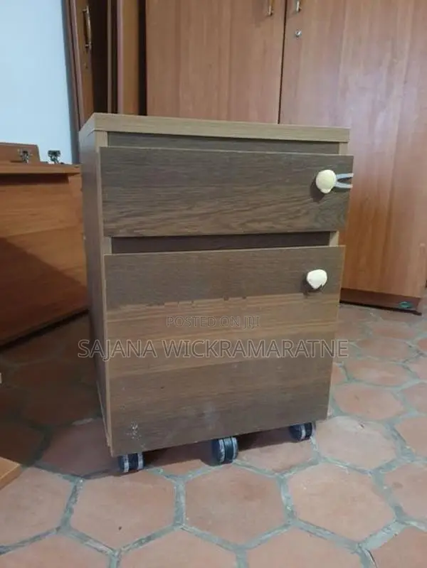 2-Drawer Wooden Office Pedestal Cabinet