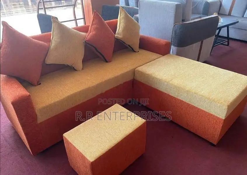 New Modern Fabric Sofa Set With Stool