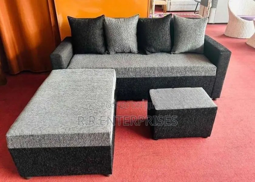 New Modern Fabric Sofa Set With Stool