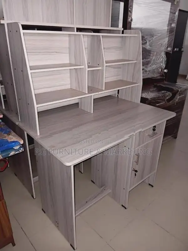 Modern Melamine 4×2 Table With Rack