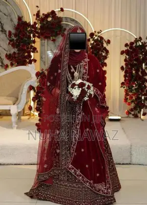 Maroon Velvet Bridal Lehenga