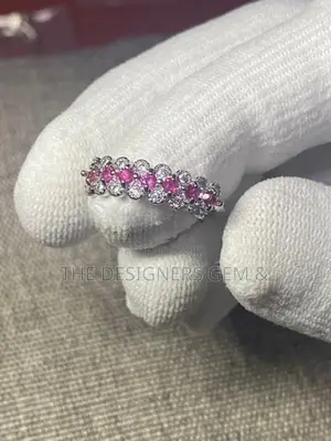 Pink Sapphire Gem Stone Silver Ladies Ring