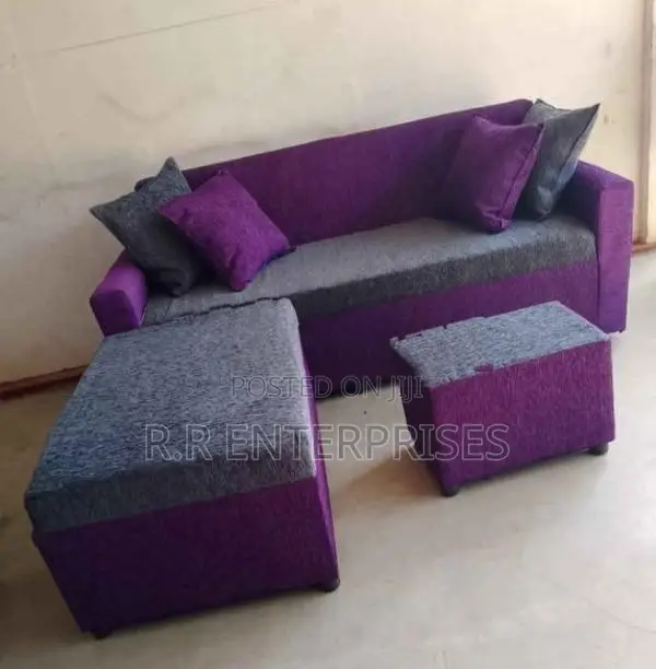 New L Sofa Set with Stool Pillow