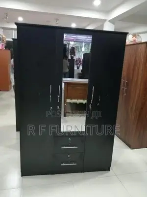 Melamine 3 Door Cupboard Black