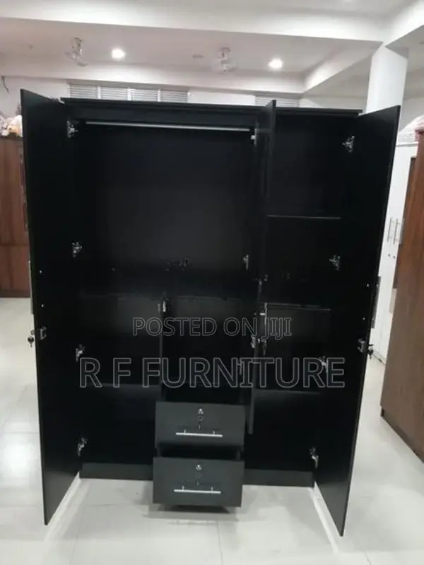 Melamine 3 Door Cupboard Black
