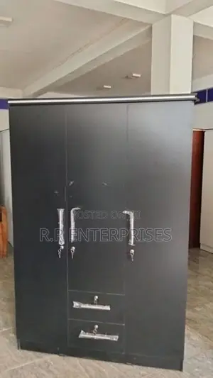 New 3D Black Melamine Wardrobes
