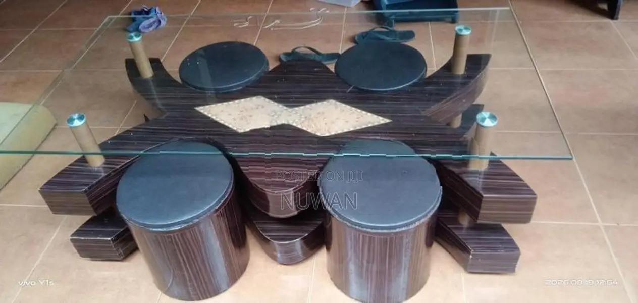 Coffee Table With 4 Stools