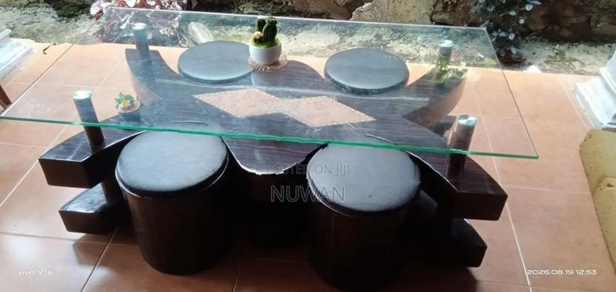 Coffee Table With 4 Stools
