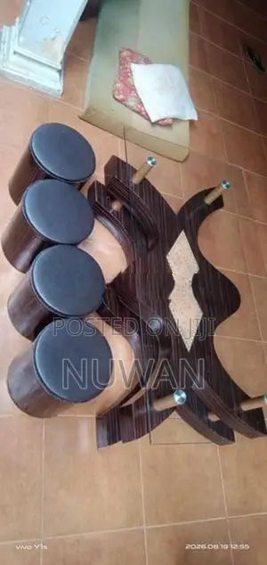 Coffee Table With 4 Stools