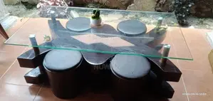 Coffee Table With 4 Stools