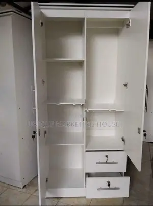 Modern 2 Drawer White 2D Wardrobe