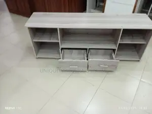 Modern Melamine 65” Mid 2 Drawer Tv Stand
