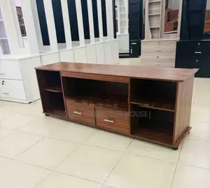 Modern Melamine 65” Mid 2 Drawer Tv Stand