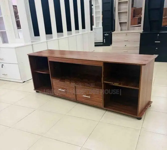 Modern Melamine 65” Mid 2 Drawer Tv Stand