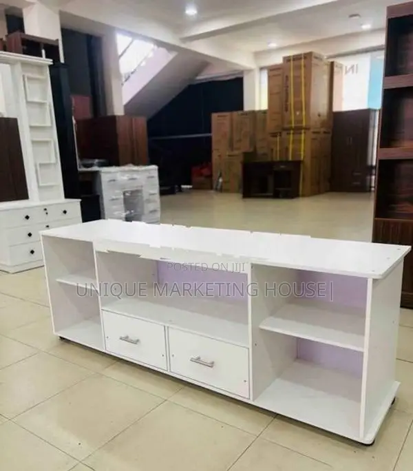 Modern Melamine 65” Mid 2 Drawer Tv Stand