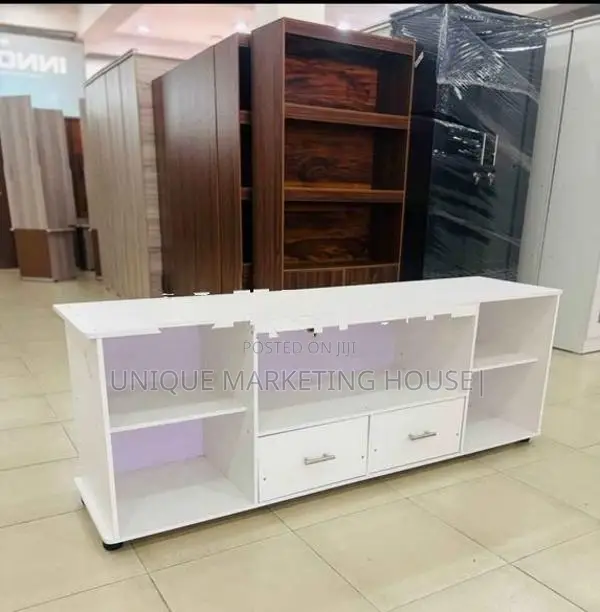 Modern Melamine 65” Mid 2 Drawer Tv Stand