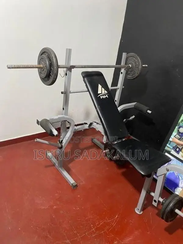 Bench,bar,dumbel,wheel